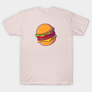 Cheese Burger Cartoon T-Shirt